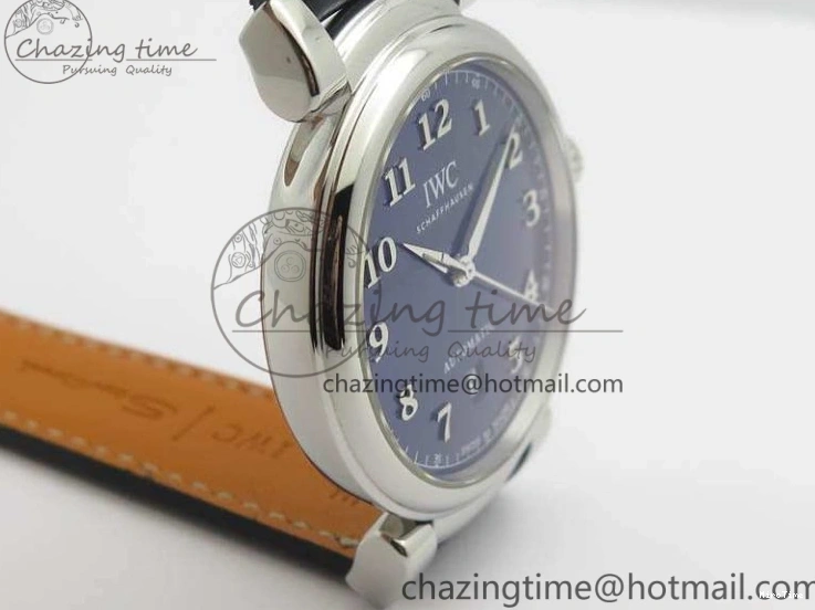 MIROTIME 0209 Da Vinci IW356601 SS TW 1:1 Best Edition Blue Dial On Black Leather Strap A Durable 7239